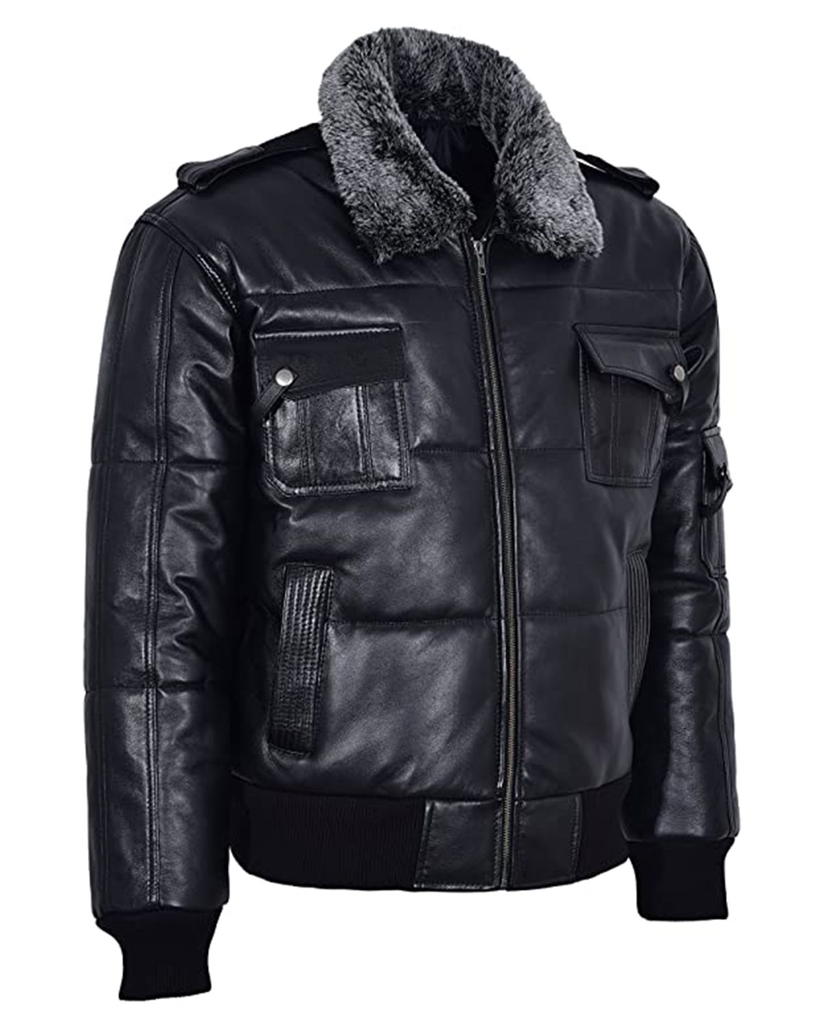 Giubbotto bomber in pelle Rafael Puffer