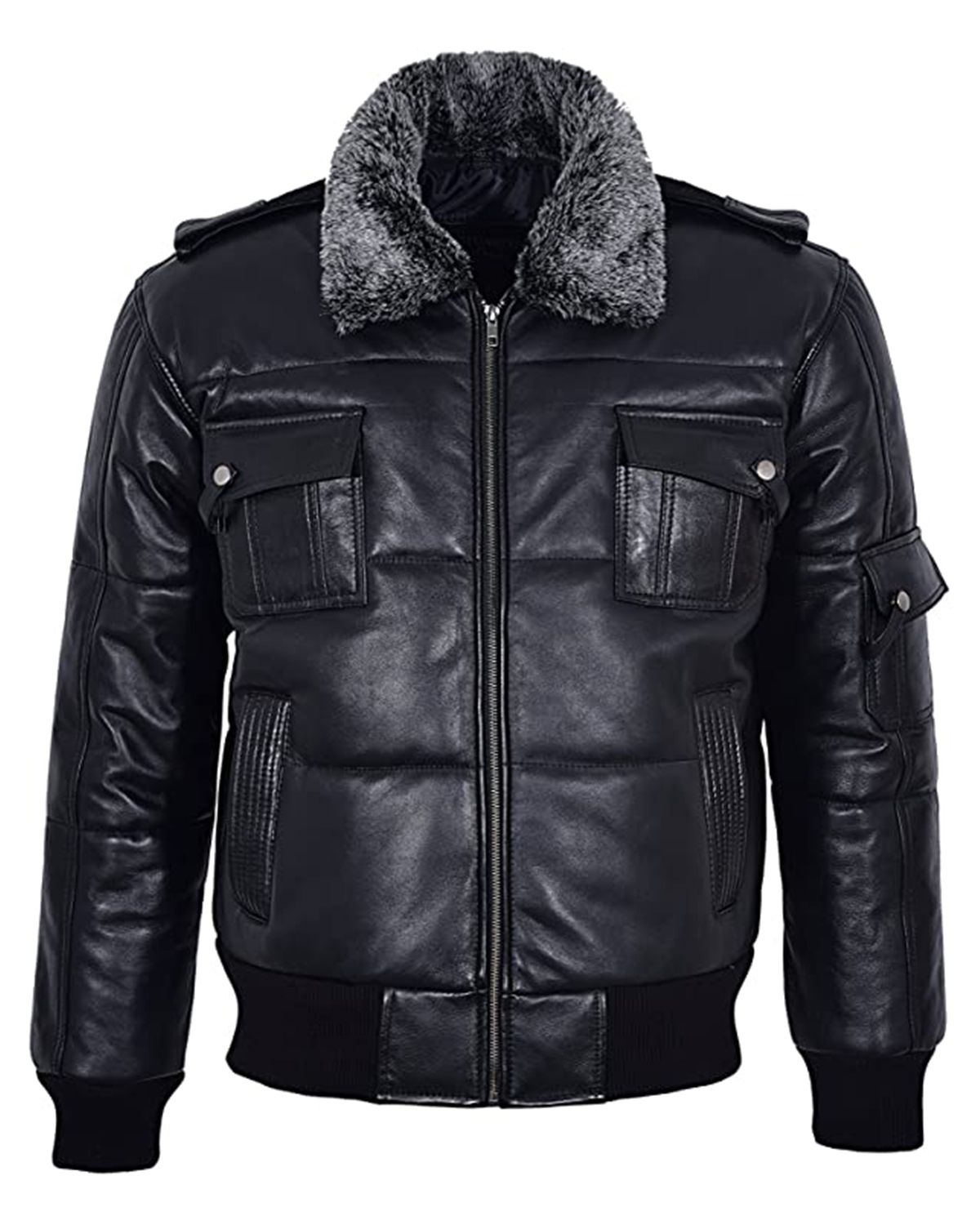 Giubbotto bomber in pelle Rafael Puffer