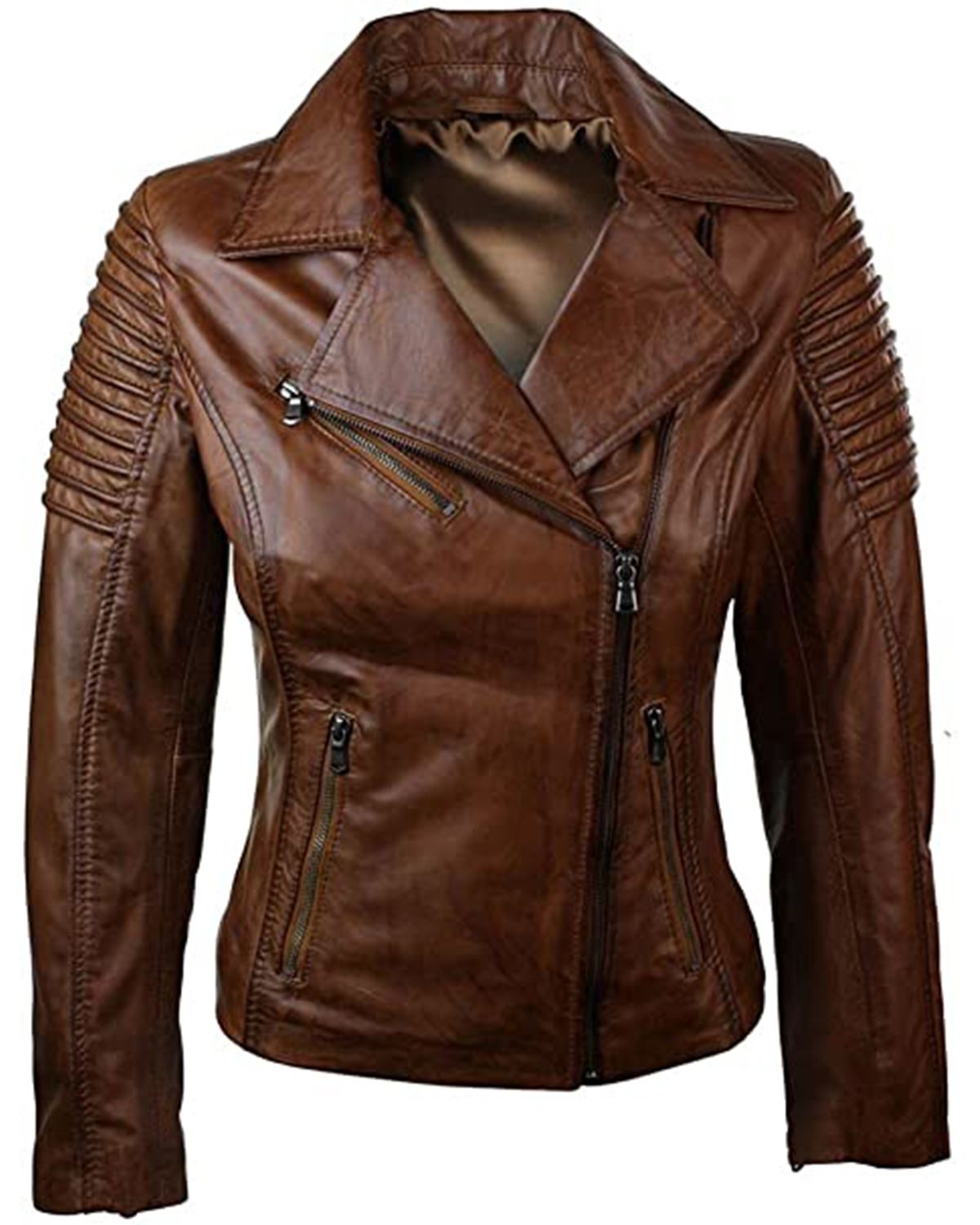 Giacca in pelle da motociclista Alicia