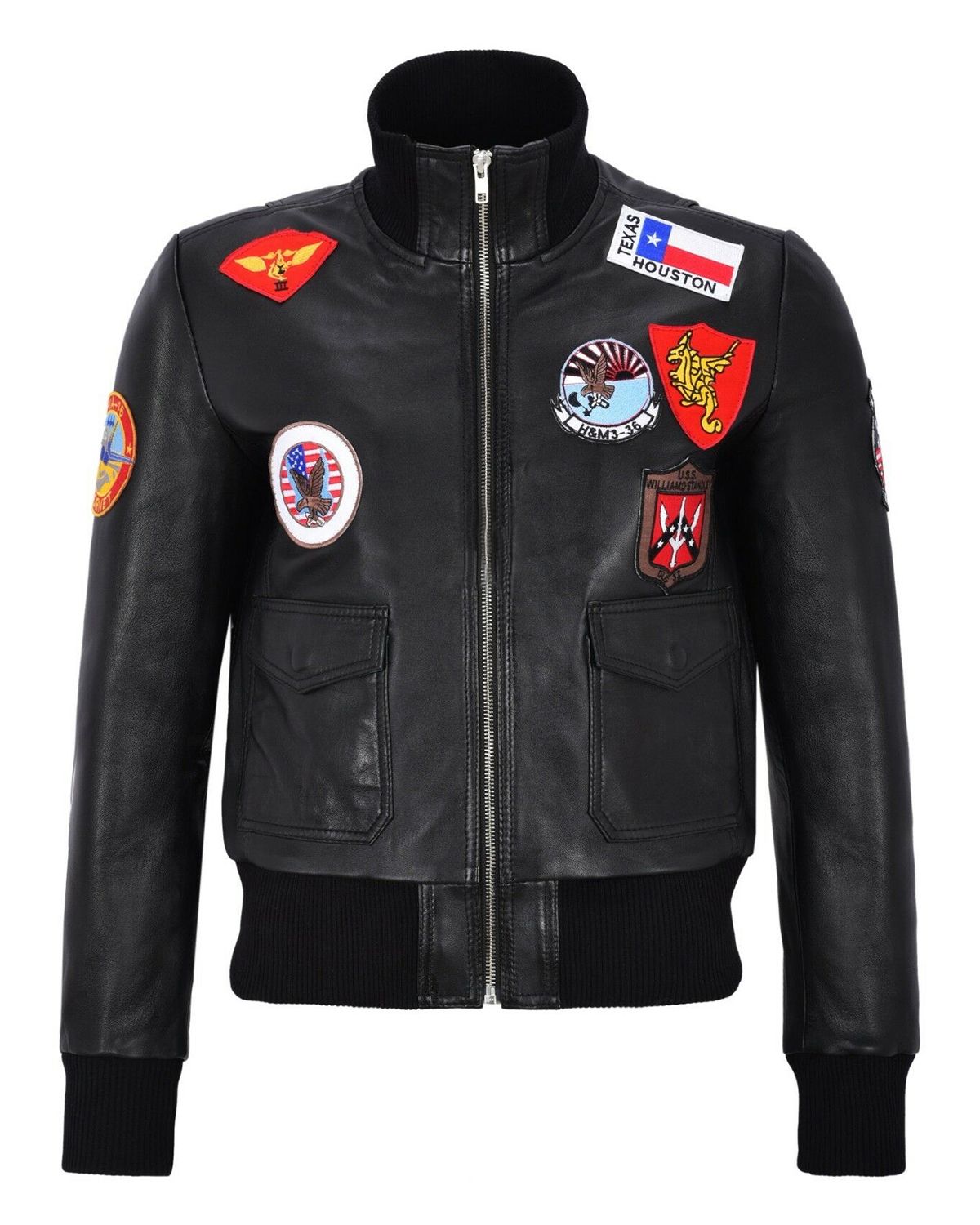 Giacca bomber da aviatore da donna in pelle naturale