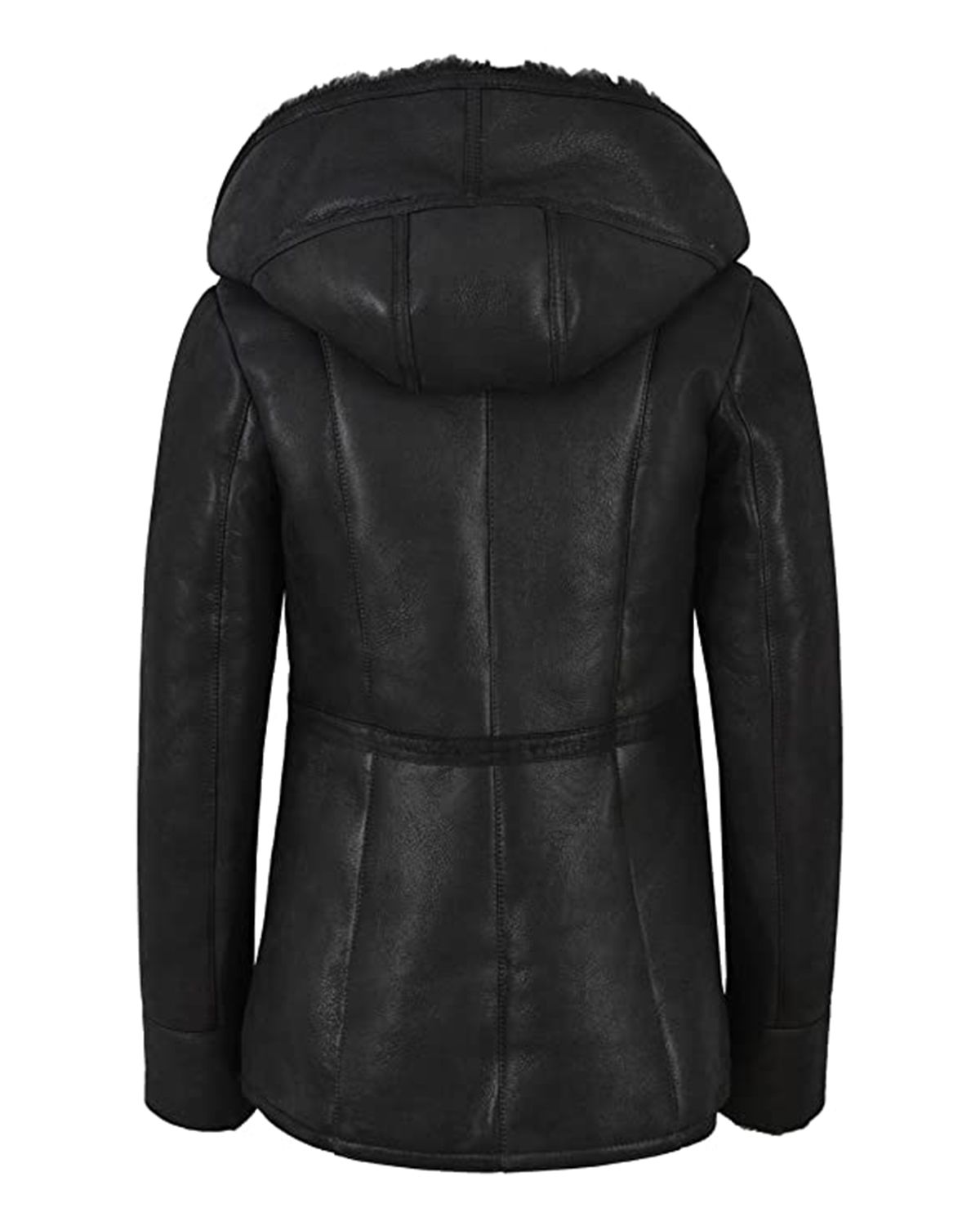 Giacca lunga in pelle Deborah Shearling