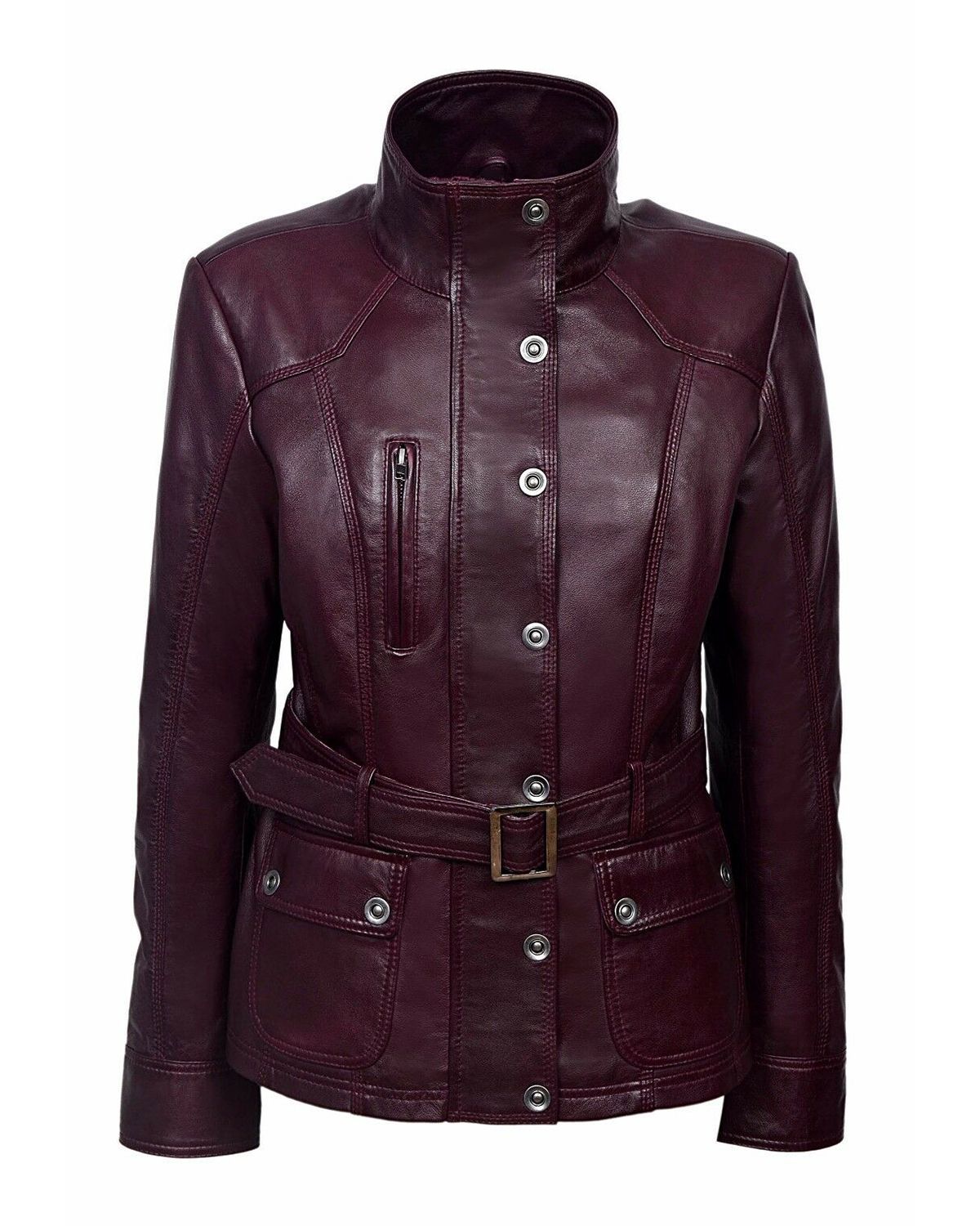 Giacca in pelle stile militare Nicole