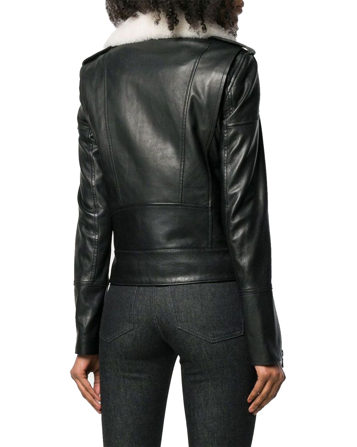 Giacca in pelle da motociclista Lara Aviator