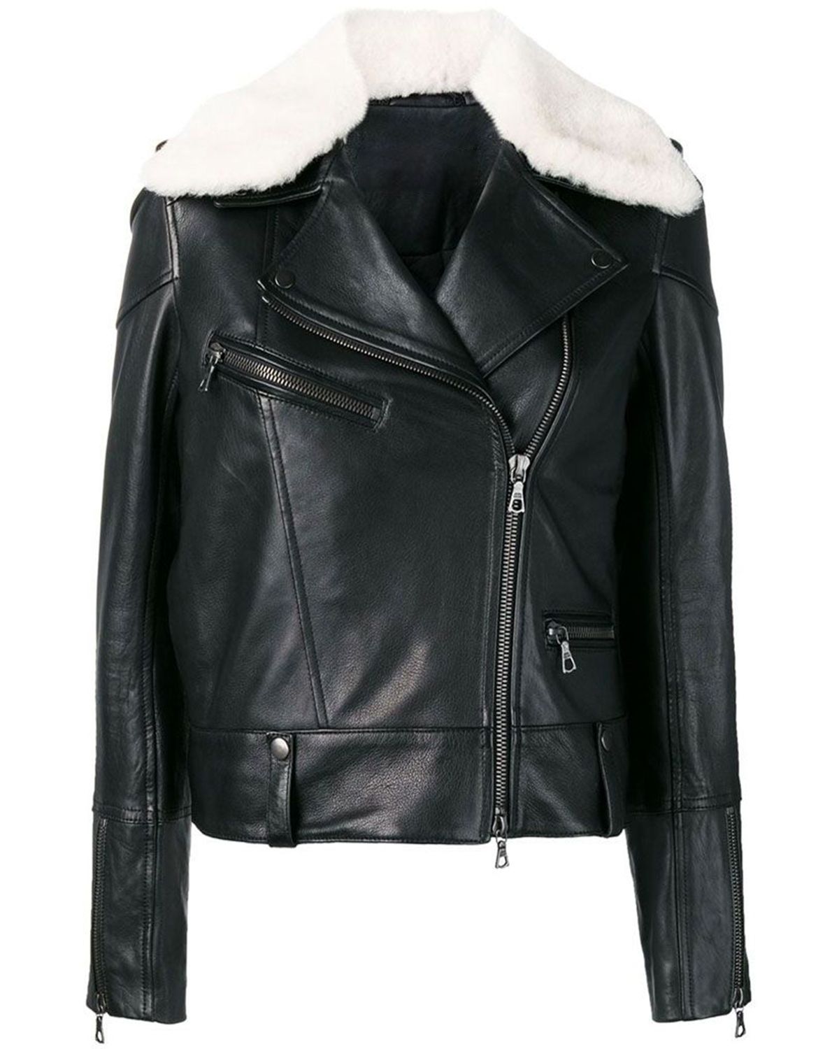 Giacca in pelle da motociclista Lara Aviator