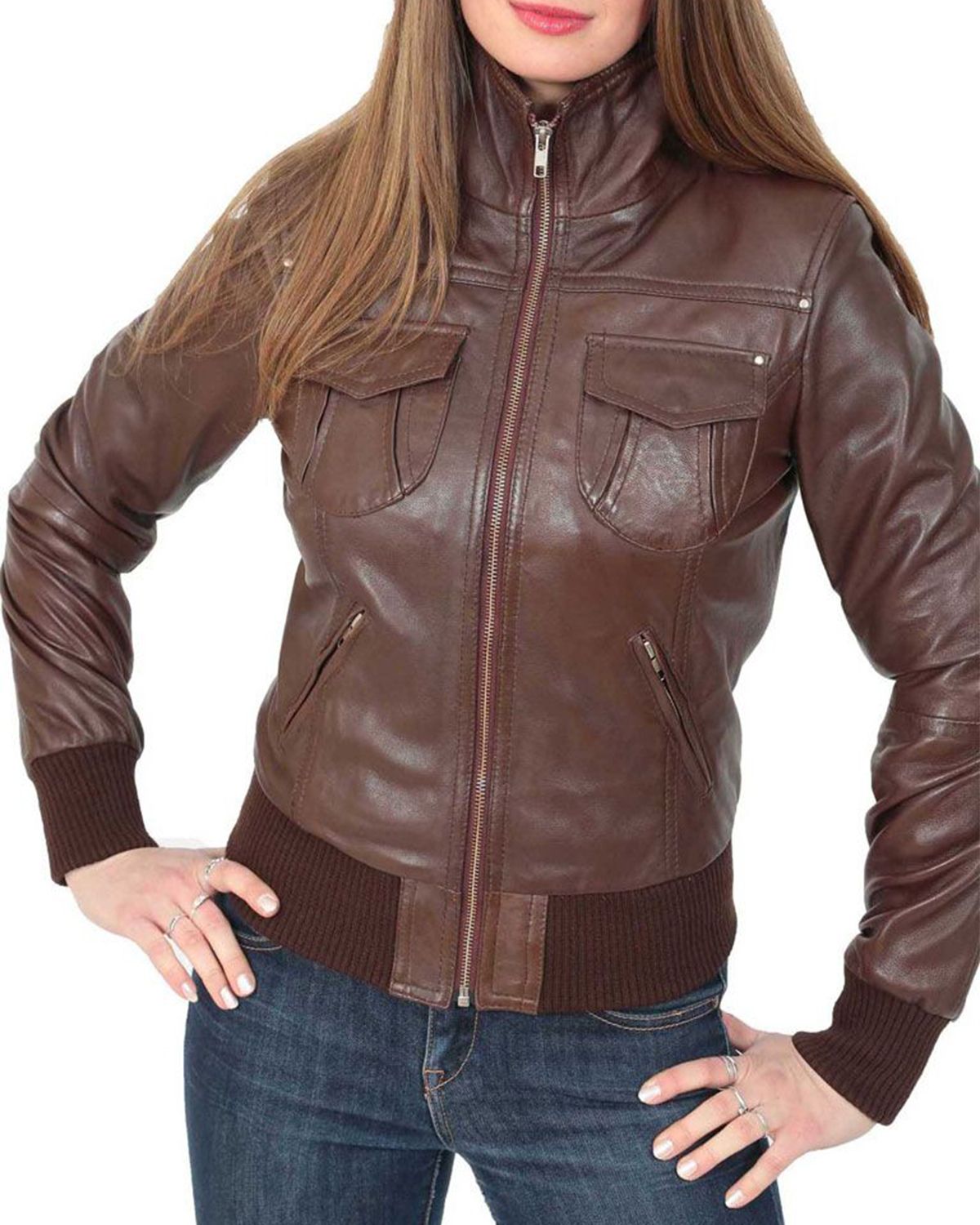 Giacca in pelle Alma Classic Bomber