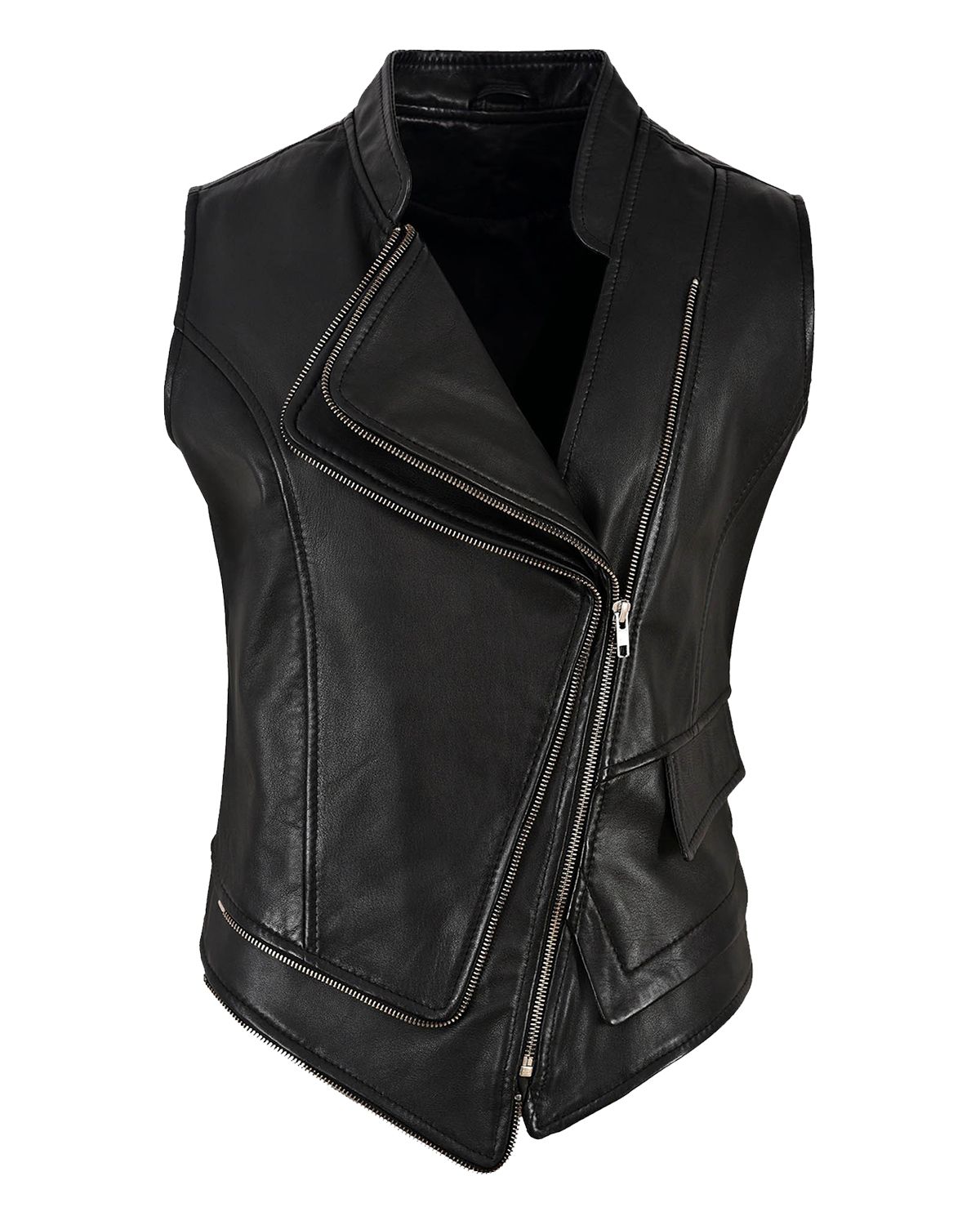 Gilet in pelle da motociclista Fiona