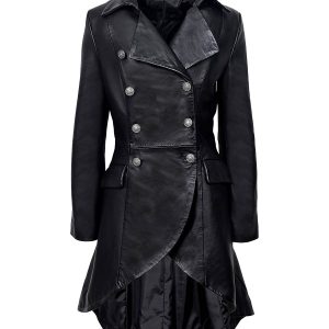 Cappotto lungo in pelle gotica Agnes