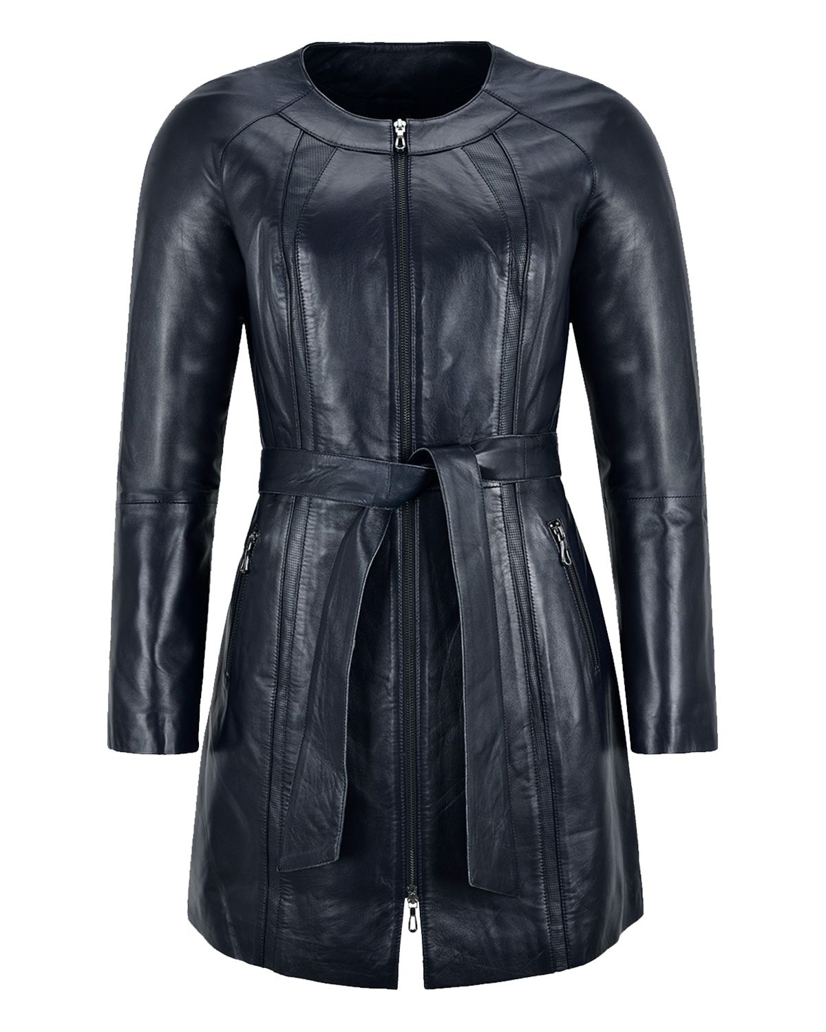 Cappotto lungo in pelle Lina