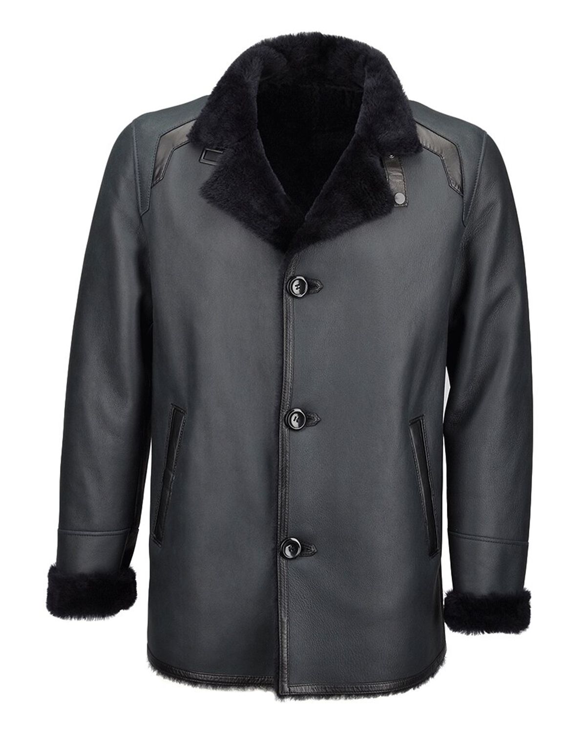 Cappotto monopetto in pelle Nash