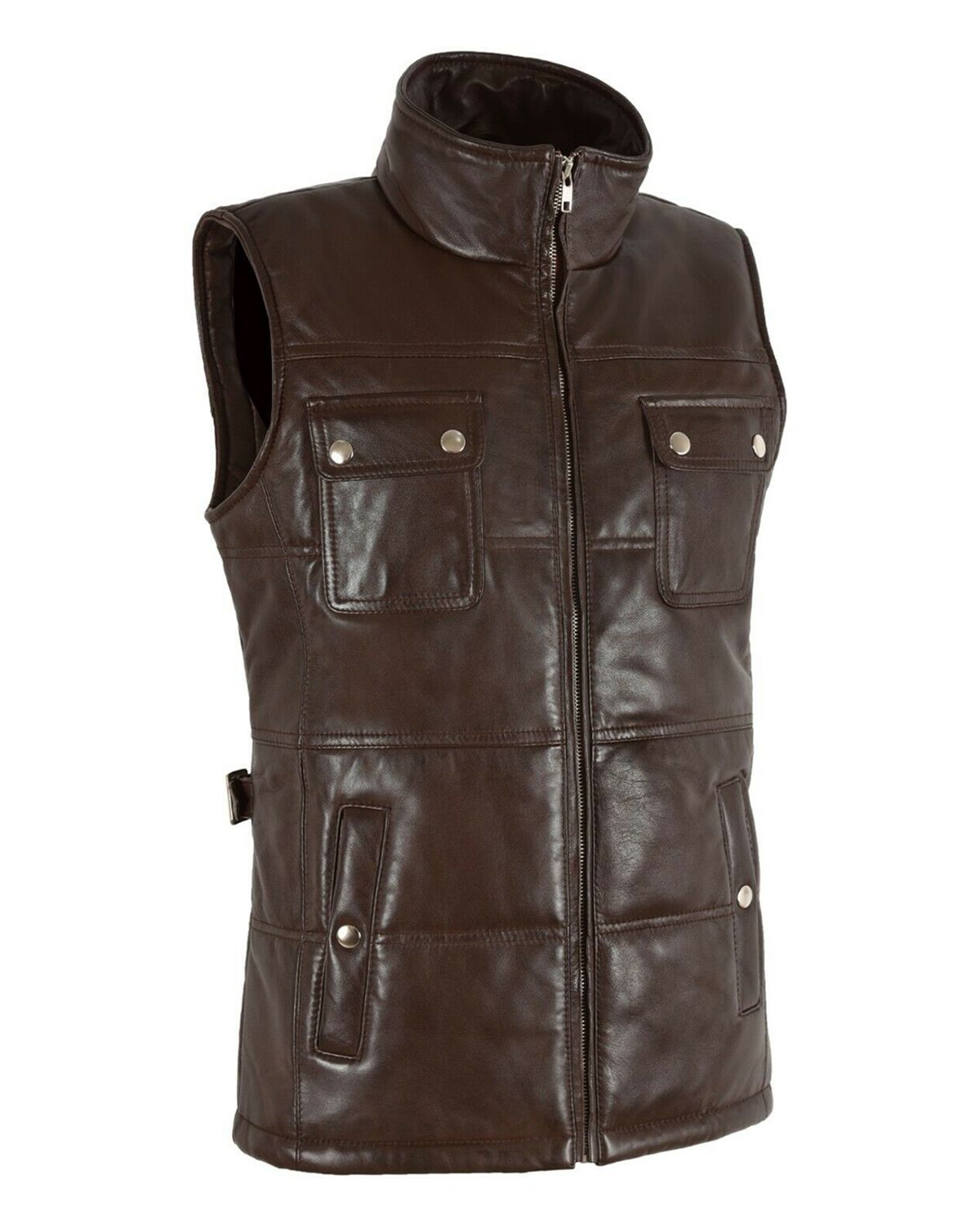 Gilet in pelle trapuntata Isabella