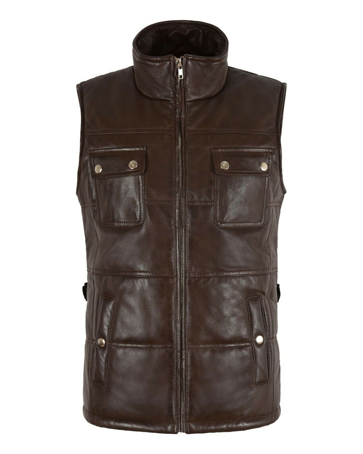 Gilet in pelle trapuntata Isabella