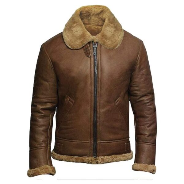 Giacca in pelle di montone marrone