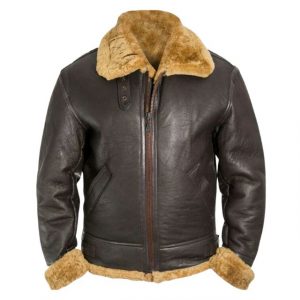 Giacca in pelle di montone marrone