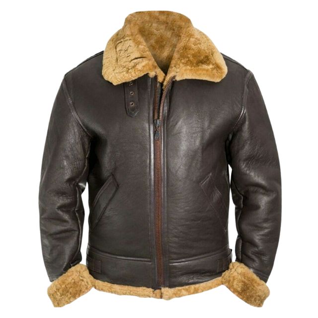 Giacca in pelle di montone marrone