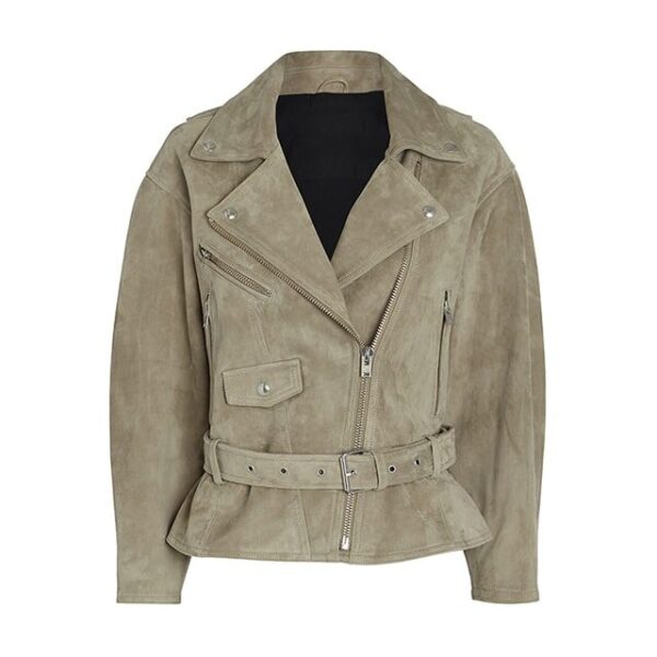 Giacca in pelle scamosciata da donna