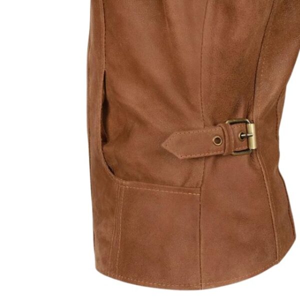 Giacca in pelle marrone vintage da donna