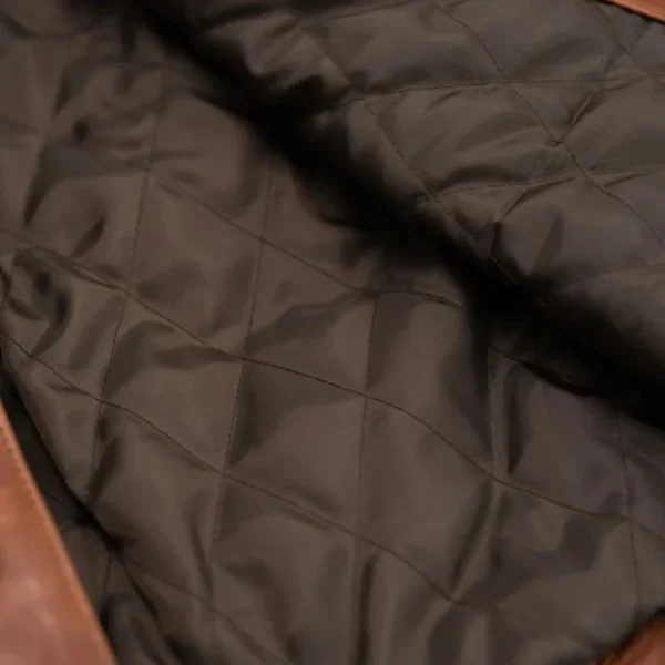 Giacca in pelle marrone vintage da uomo