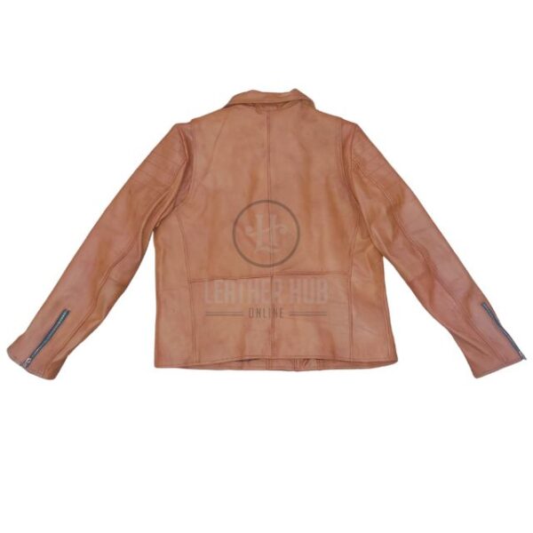 Giacca da motociclista in pelle di pecora marrone da uomo in stile Racer