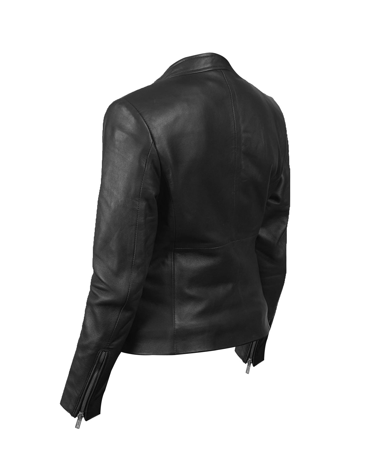 Giacca in pelle di pecora da donna Classic Cafe Rider, nera