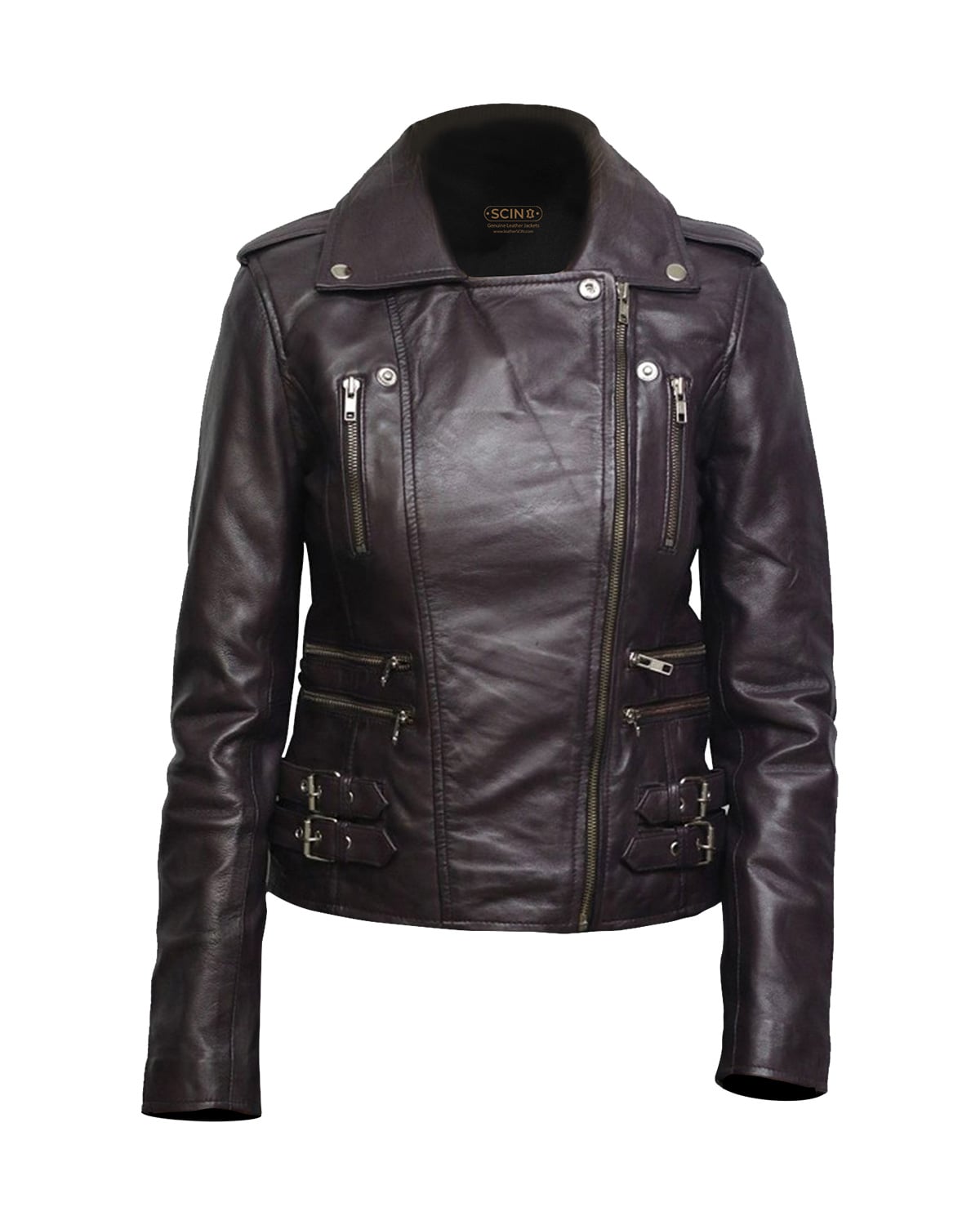 Giacca in pelle da motociclista retrò Elsa