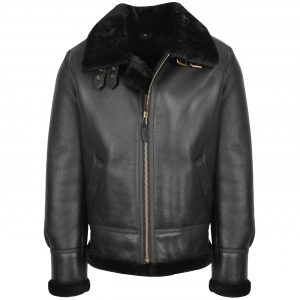 BUNERI B3 Classic Chaqueta Hombre Piel de Oveja Original Negra