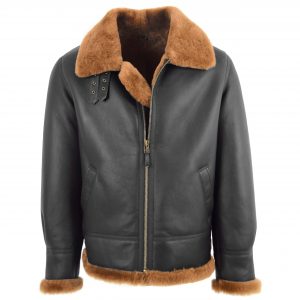 BUNERI B3 Hombre Original Piel de Oveja Marron Jengibre