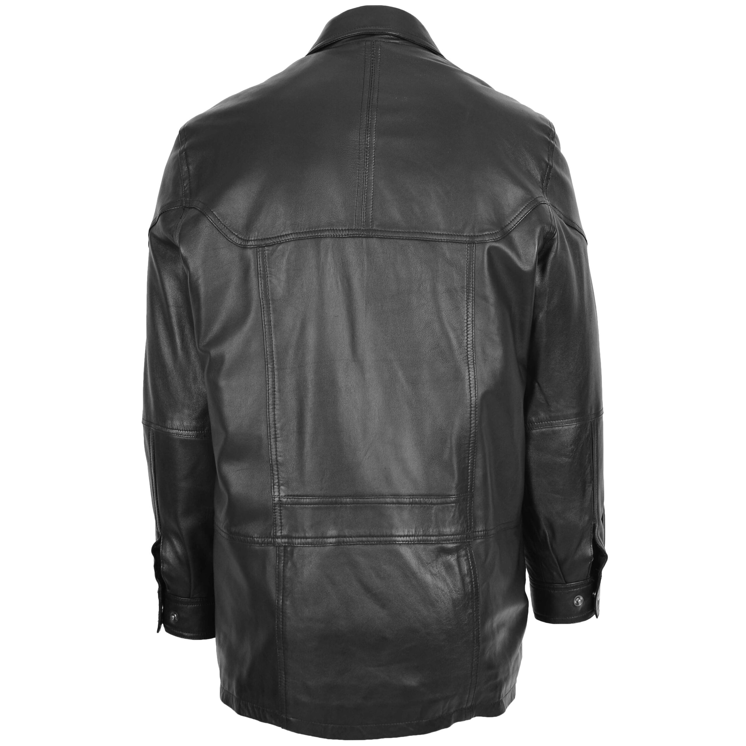 BUNERI M2 Abrigo Hombre Cuero Invierno Carro Clasico Negro - Imagen 2