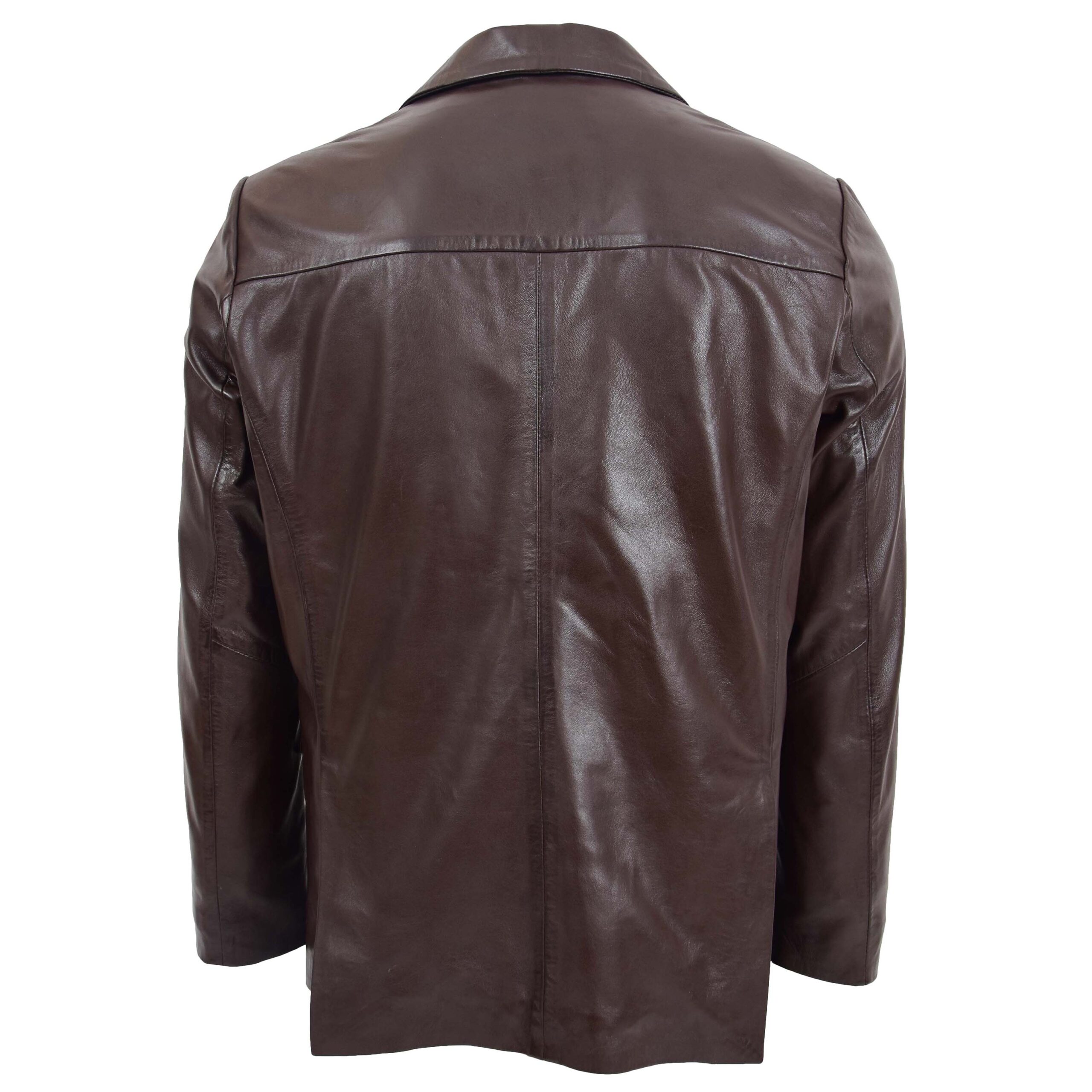 BUNERI Blazer de Cuero Dos Botones para Hombre Marrón - Imagen 2