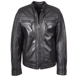 BUNERI Biker Cuero Charlie Negra Cafe Racer