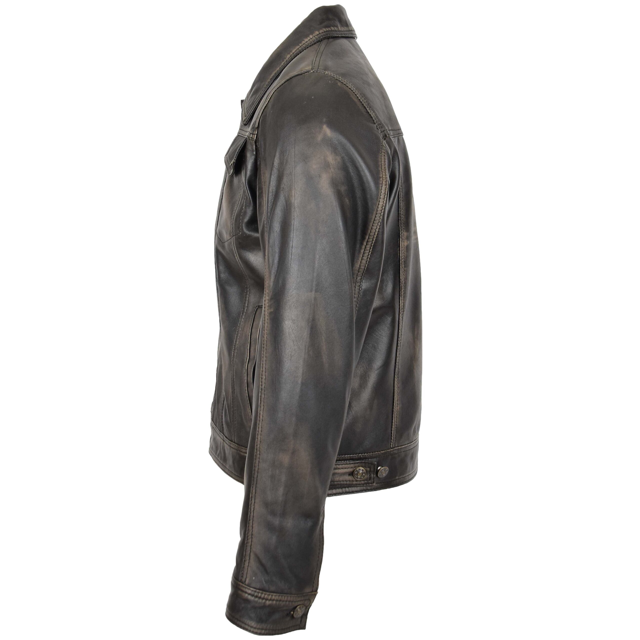 BUNERI Chaqueta Hombre Cuero Lee Rider Casual Negro Bicolor II - Imagen 5