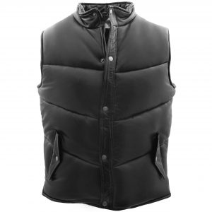 BUNERI Acolchado Cuero Leon Negro Body Warmer