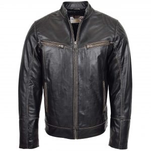 BUNERI Biker Cuero Colin Marrón Oscuro Vintage