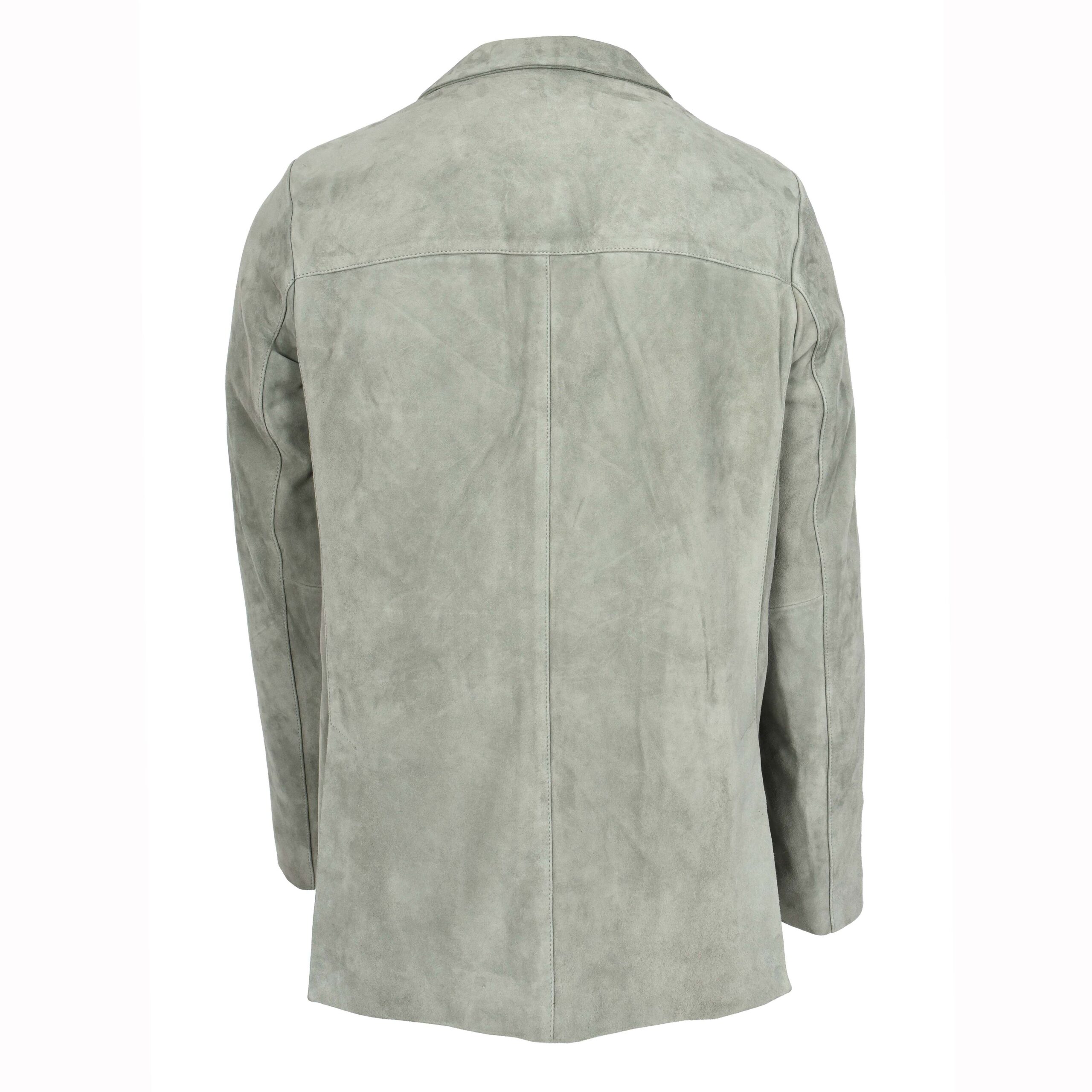 BUNERI Blazer de Ante de Cabra para Hombre Dos Botones Gris - Imagen 2