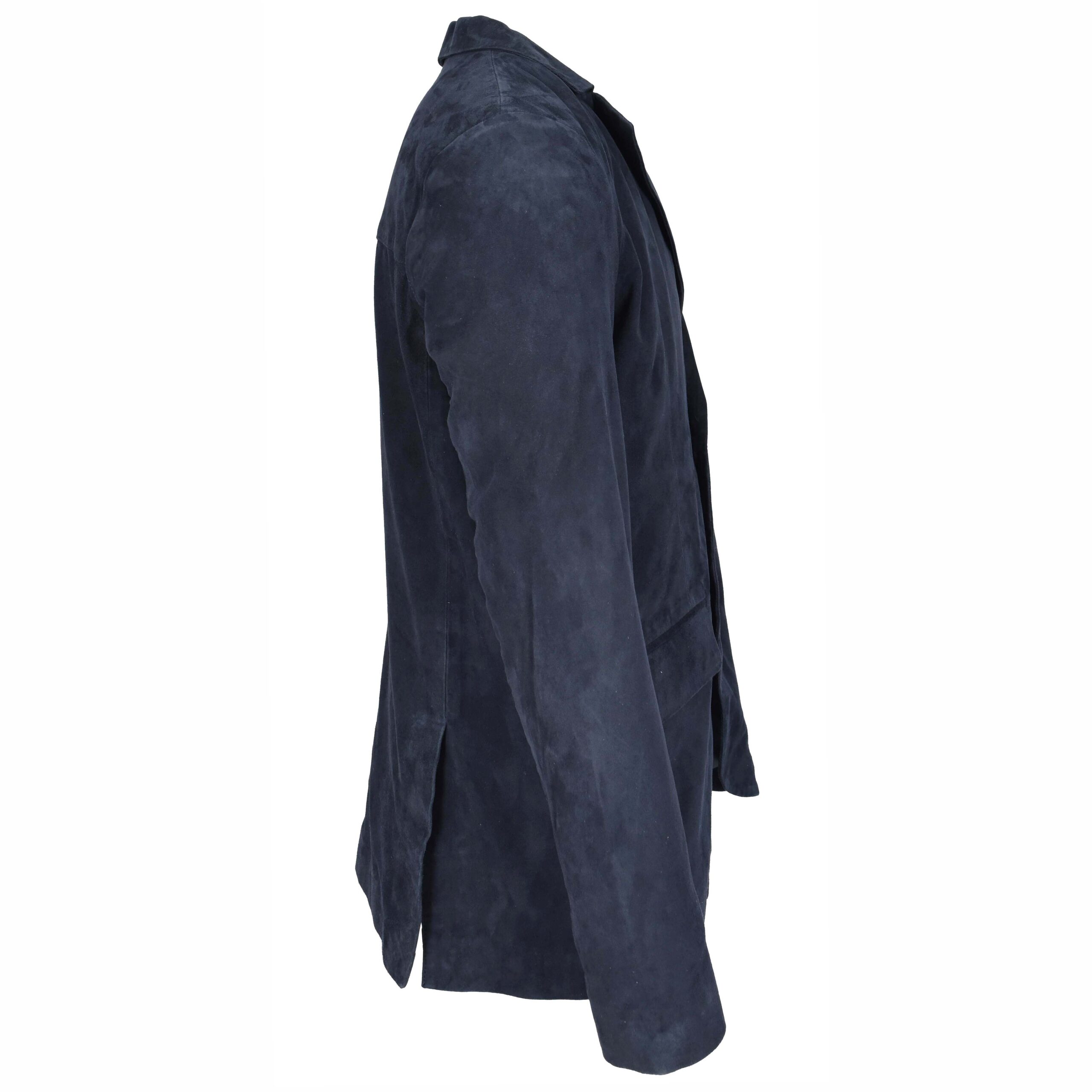BUNERI Blazer de Ante de Cabra para Hombre Dos Botones Marino - Imagen 3