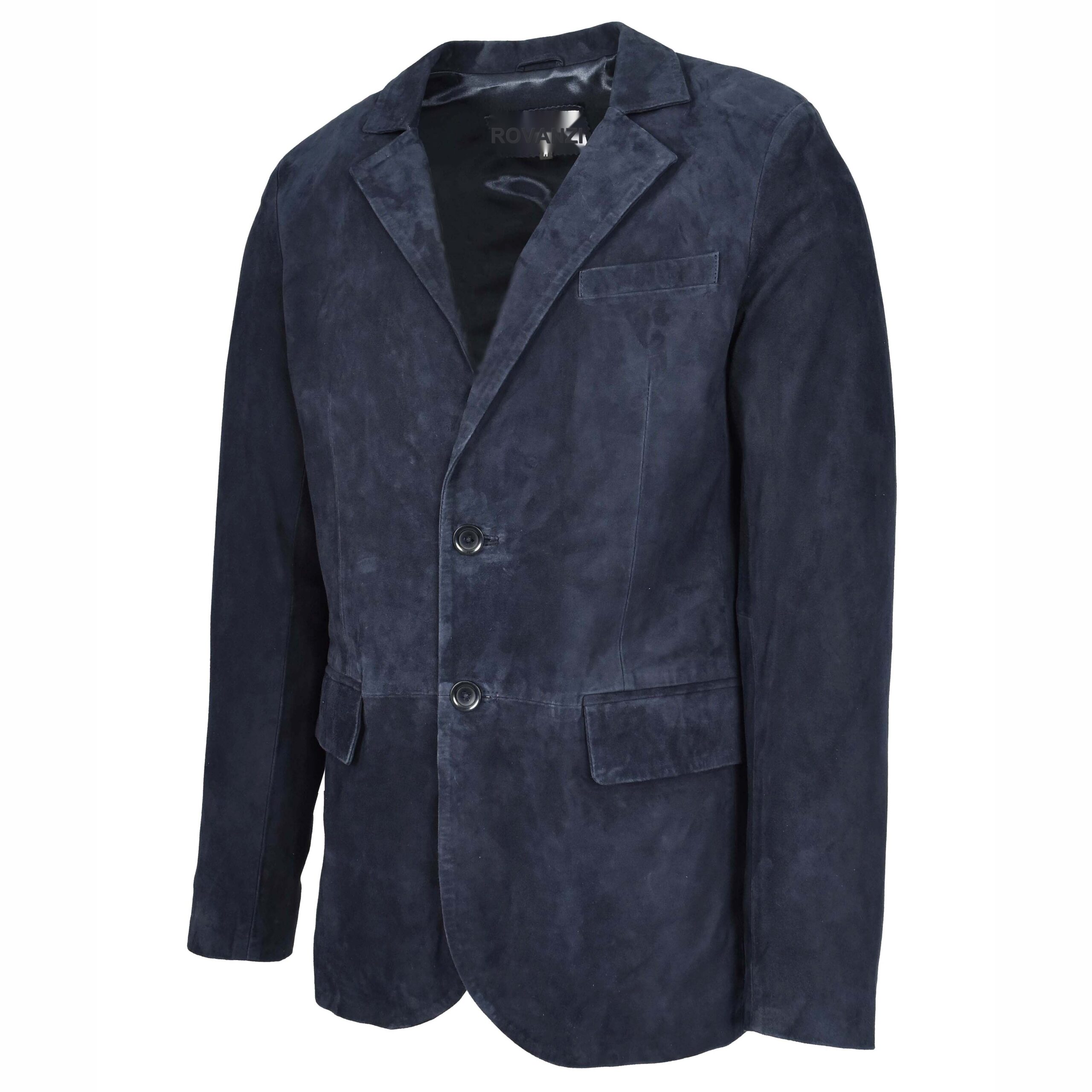 BUNERI Blazer de Ante de Cabra para Hombre Dos Botones Marino - Imagen 5