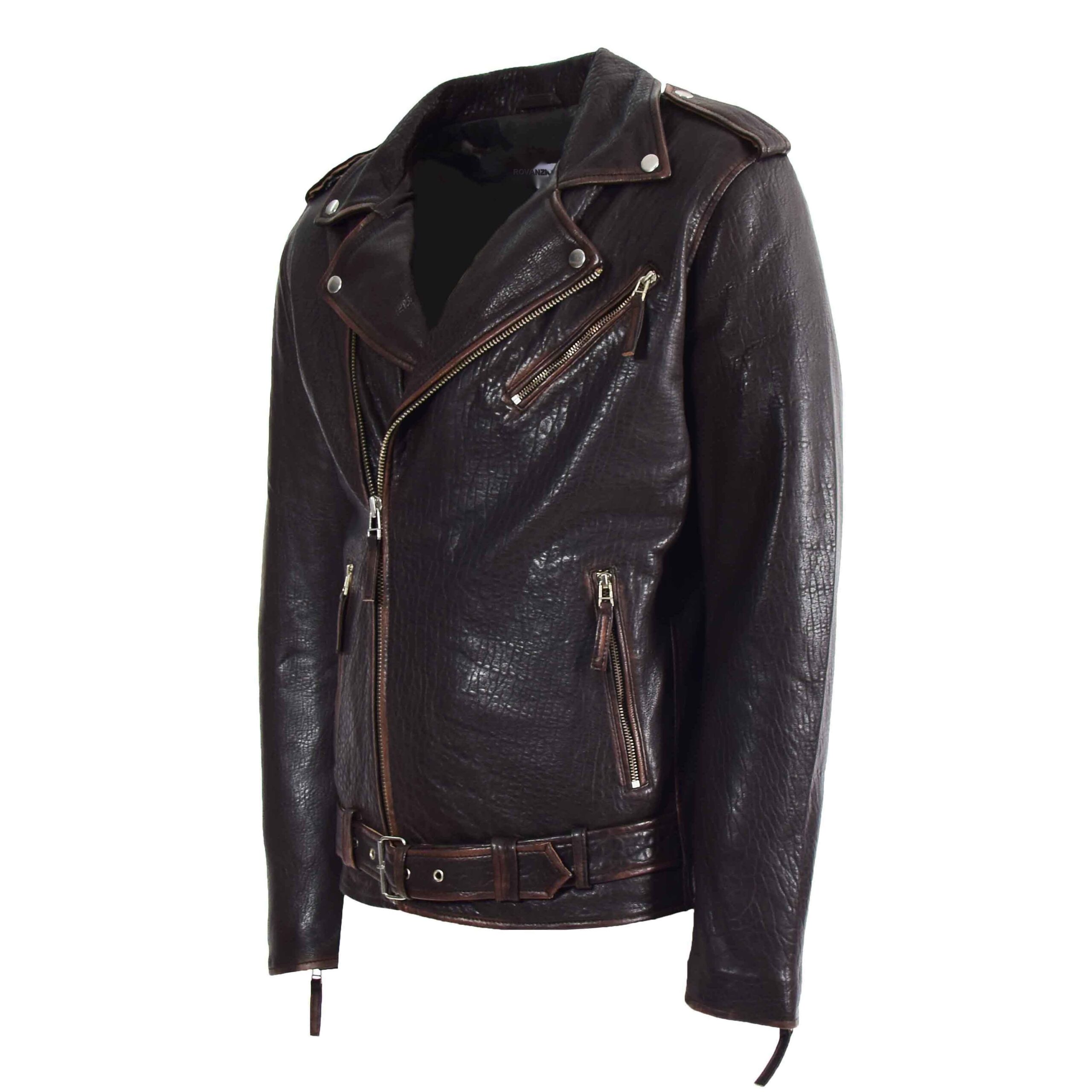 BUNERI Biker Nelson de Cuero de Nueva Zelanda Estilo Brando - Imagen 3