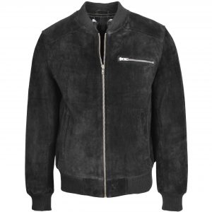 BUNERI Chaqueta Hombre Ante Bomber Varsity Negro