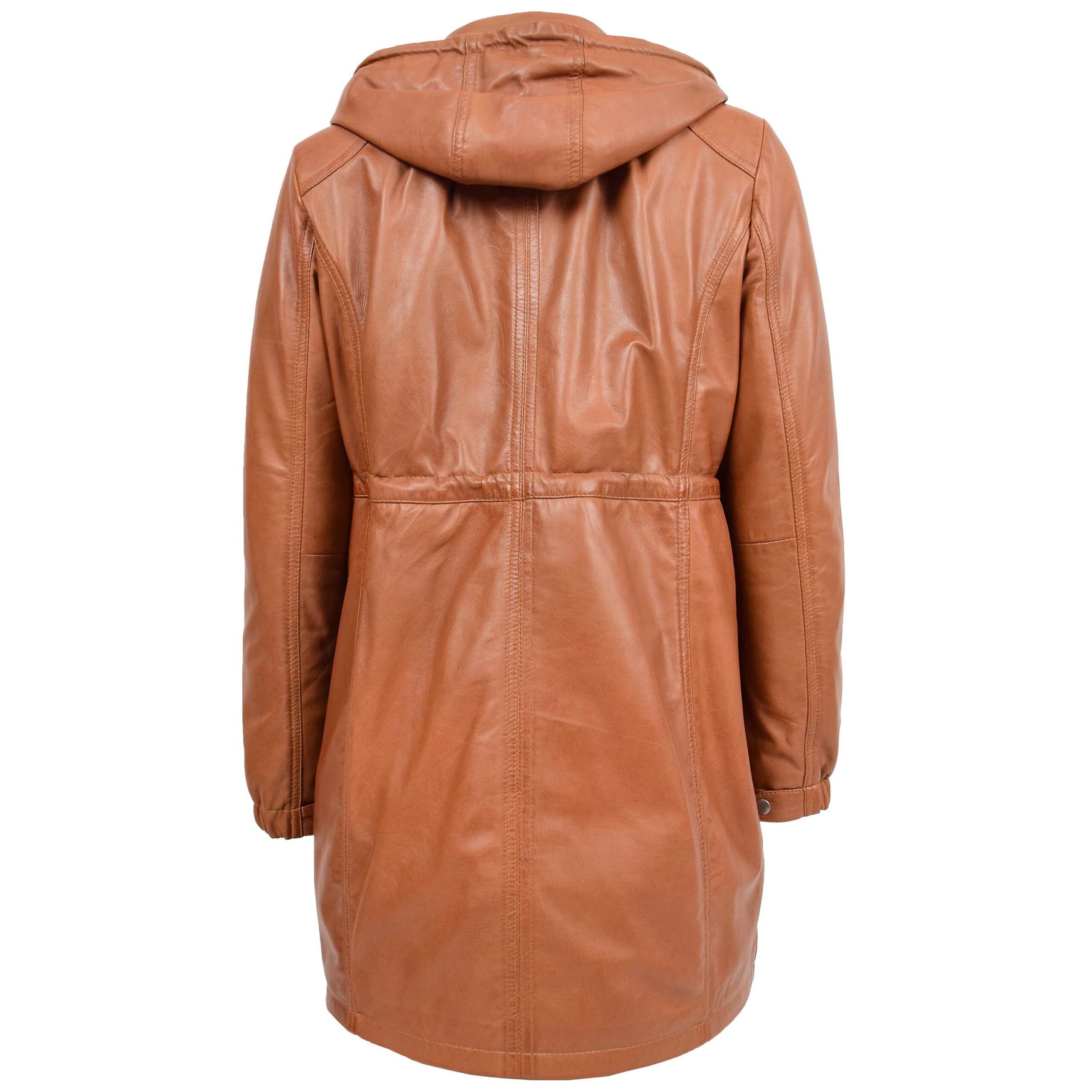 BUNERI Duffle Cuero Kyra Tan Longitud 3/4 - Imagen 2