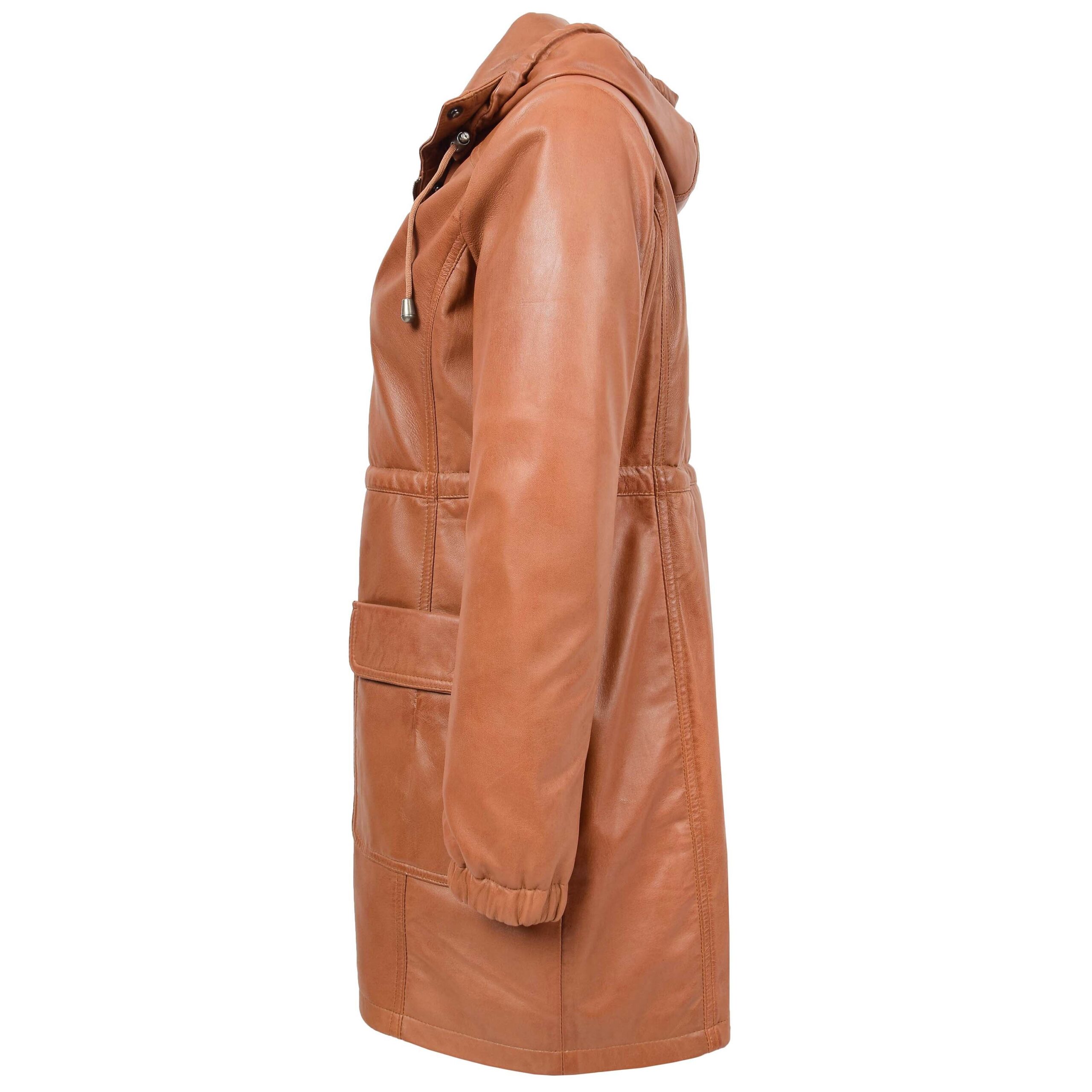 BUNERI Duffle Cuero Kyra Tan Longitud 3/4 - Imagen 4