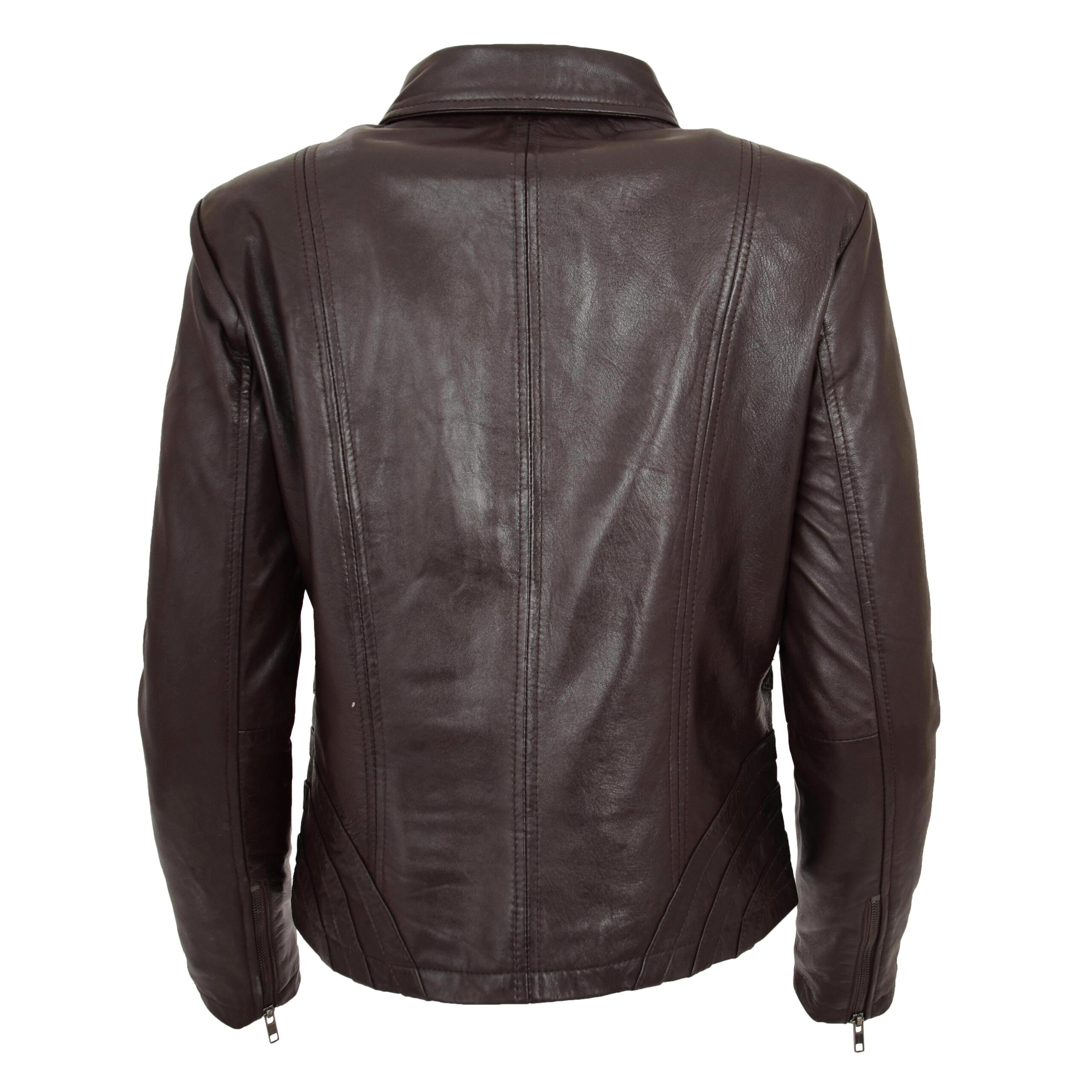 BUNERI Biker Cuero Nova Marrón Clásica Zip Box - Imagen 2