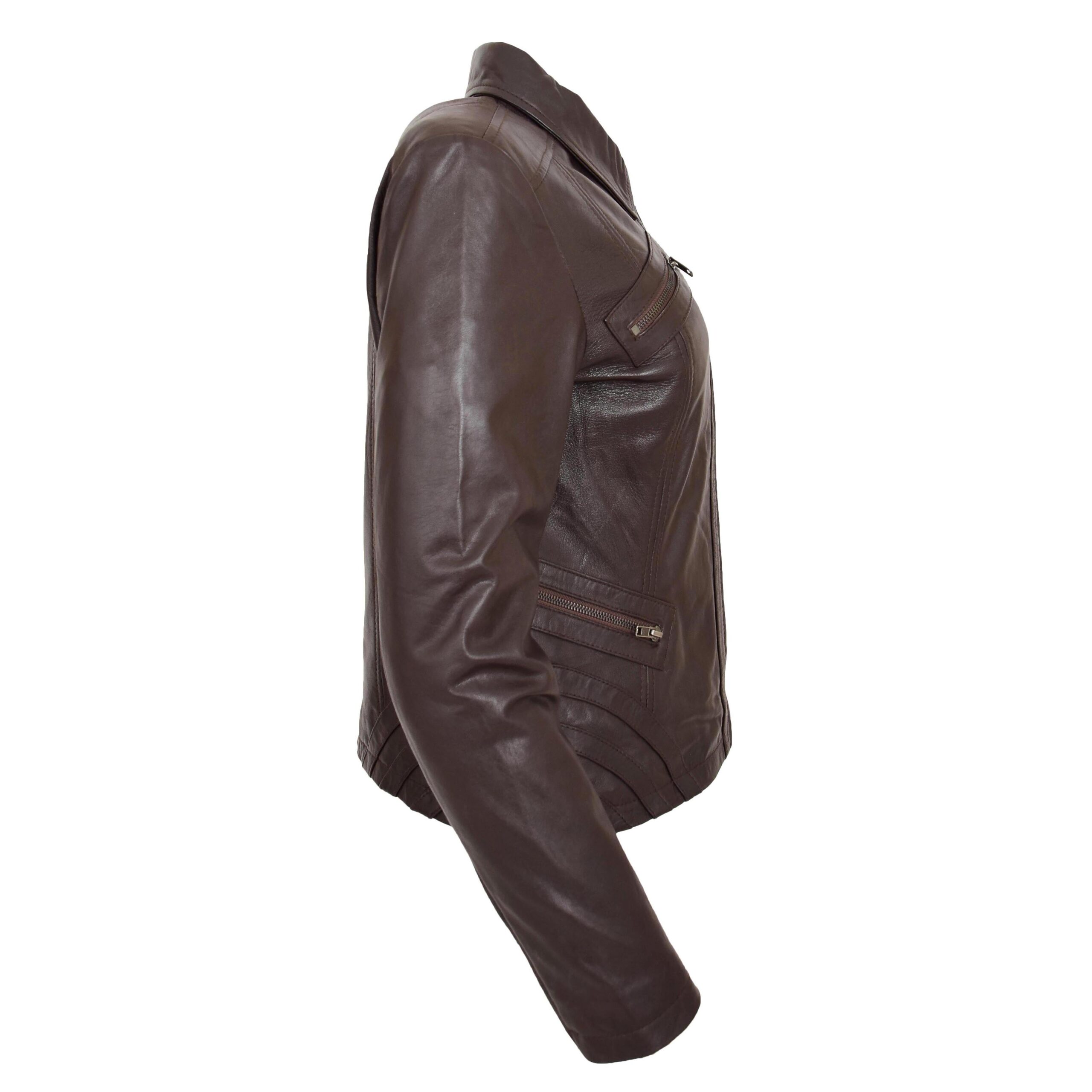 BUNERI Biker Cuero Nova Marrón Clásica Zip Box - Imagen 6