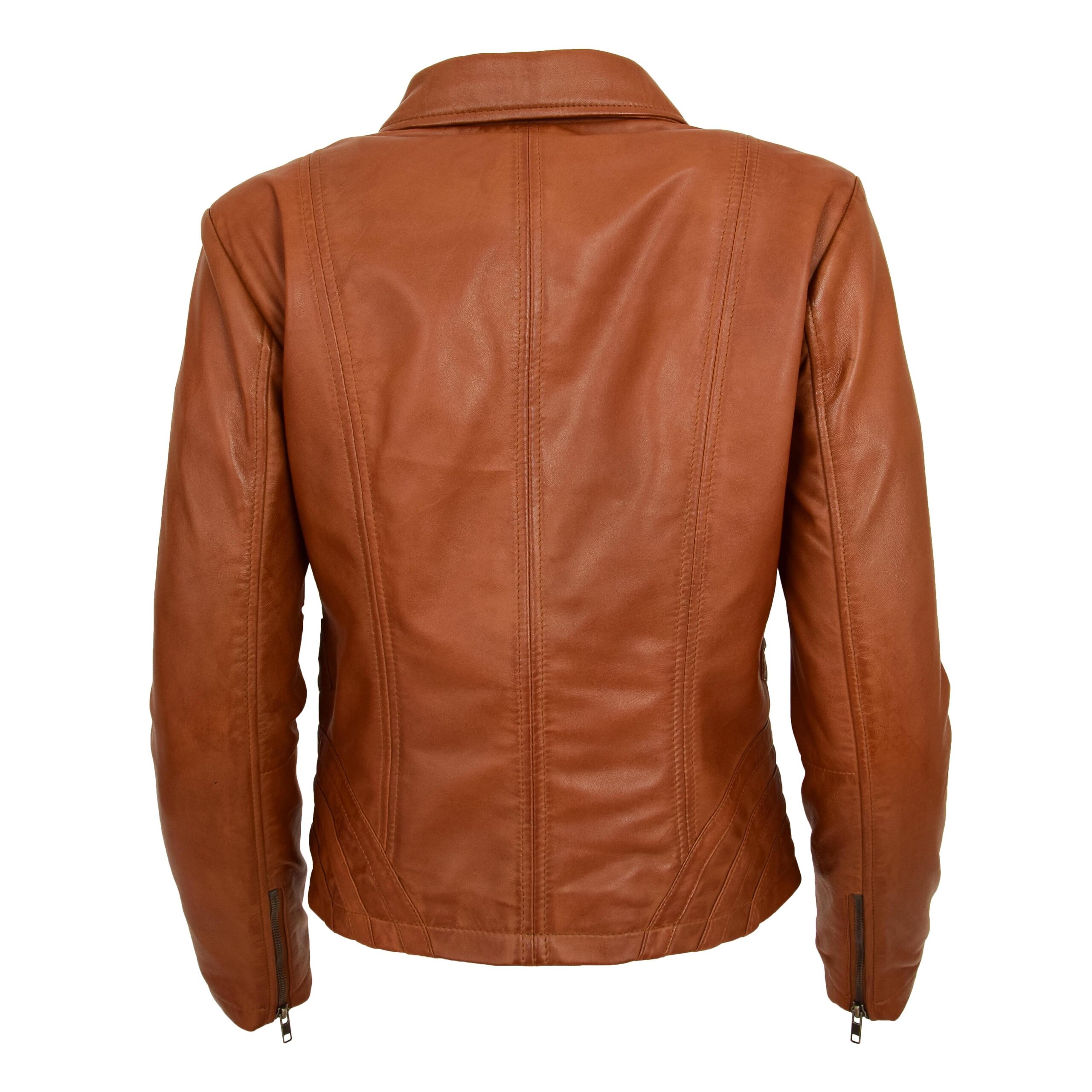 BUNERI Biker Nova Tan de Cuero Clásica Zip Corte Caja - Imagen 2