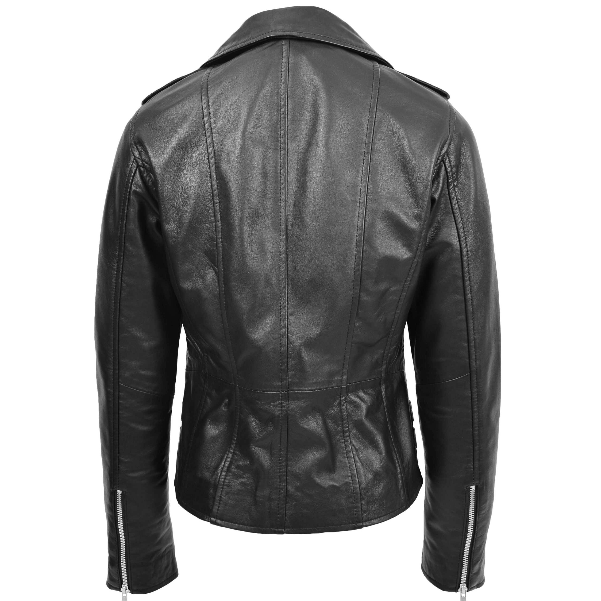 BUNERI Biker Cuero Cara Negra Cross Zip Mujer - Imagen 2