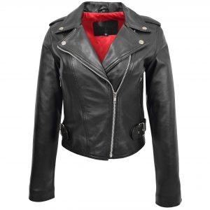 BUNERI Biker Cuero Emma Negro Cremallera Cruzada