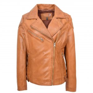 BUNERI Biker Cuero Cherry Tan Cross-Zip
