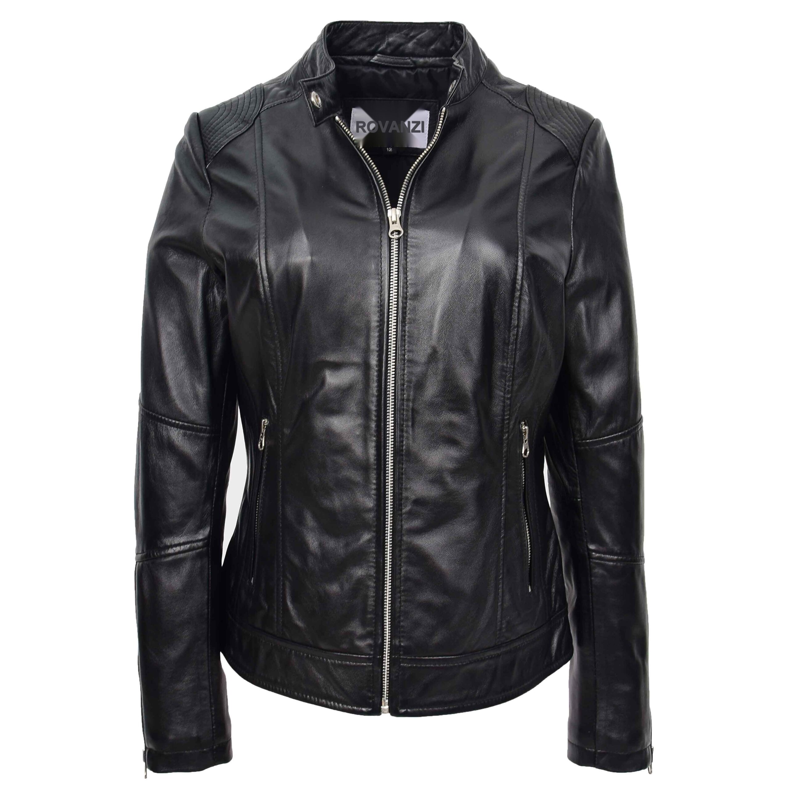 BUNERI Biker Cuero Connie Negra Casual con Cremallera
