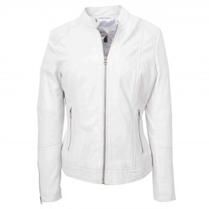 BUNERI Biker Cuero Connie Blanca Zip Casual