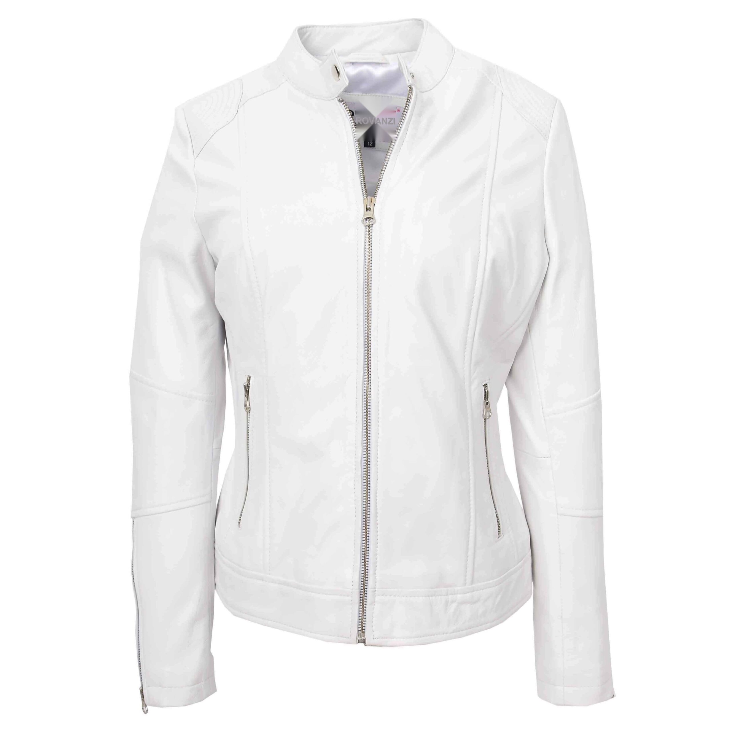 BUNERI Biker Cuero Connie Blanca Zip Casual