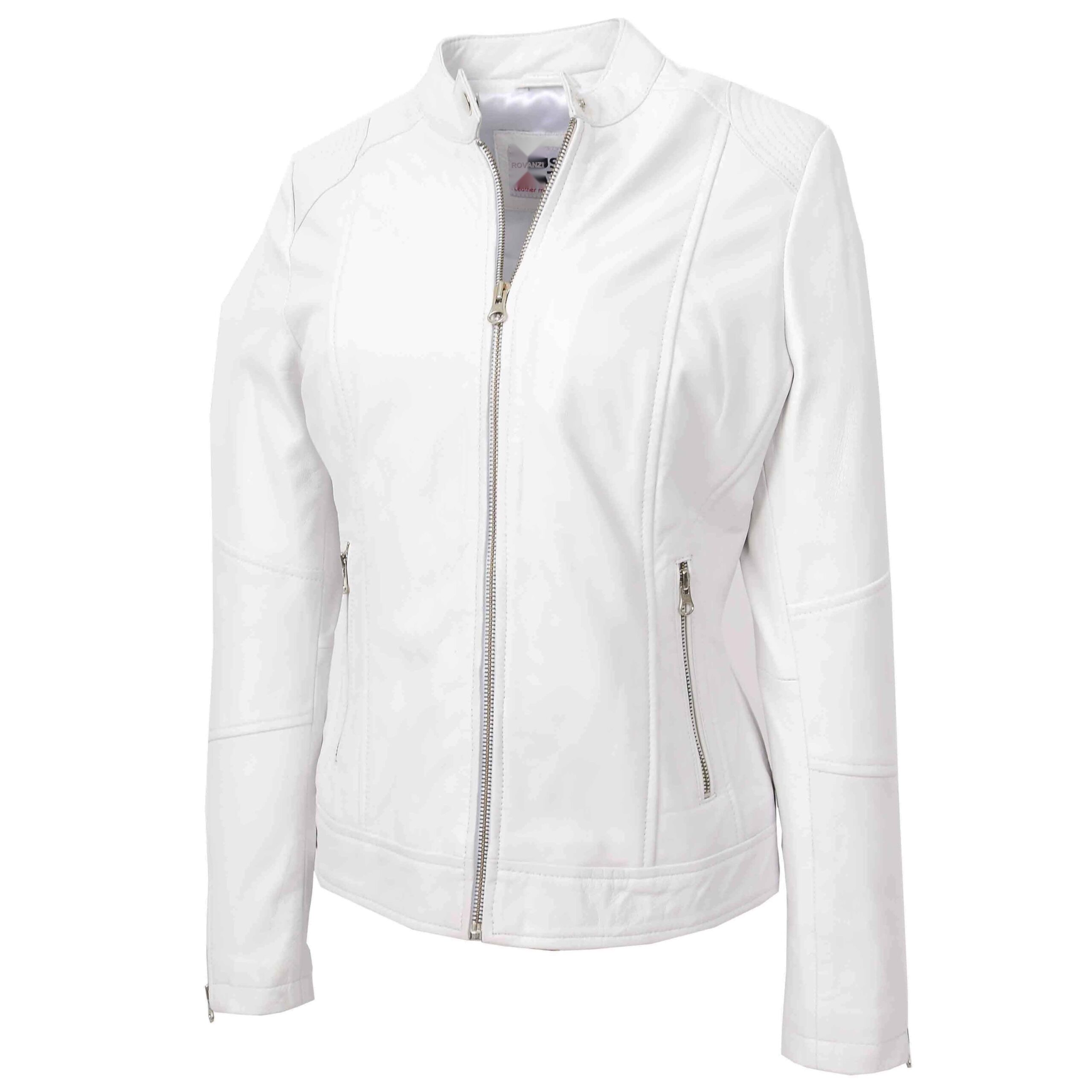 BUNERI Biker Cuero Connie Blanca Zip Casual - Imagen 5