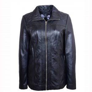 BUNERI Biker Cuero Echo Negro Acolchada Zip